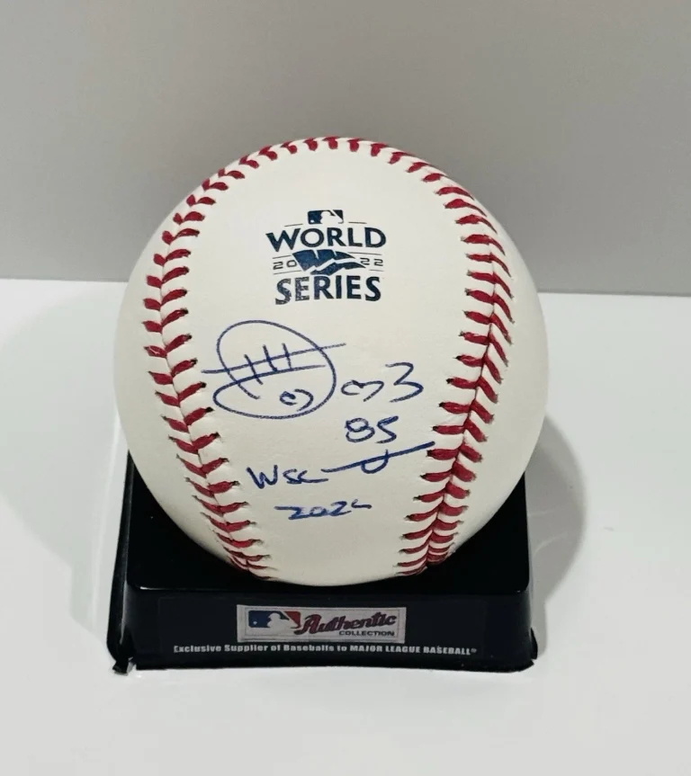 JAVIER BRACAMONTE SIGNED 2022 WORLD SERIES BASEBALL HOUSTON ASTROS PROOF JSA COA