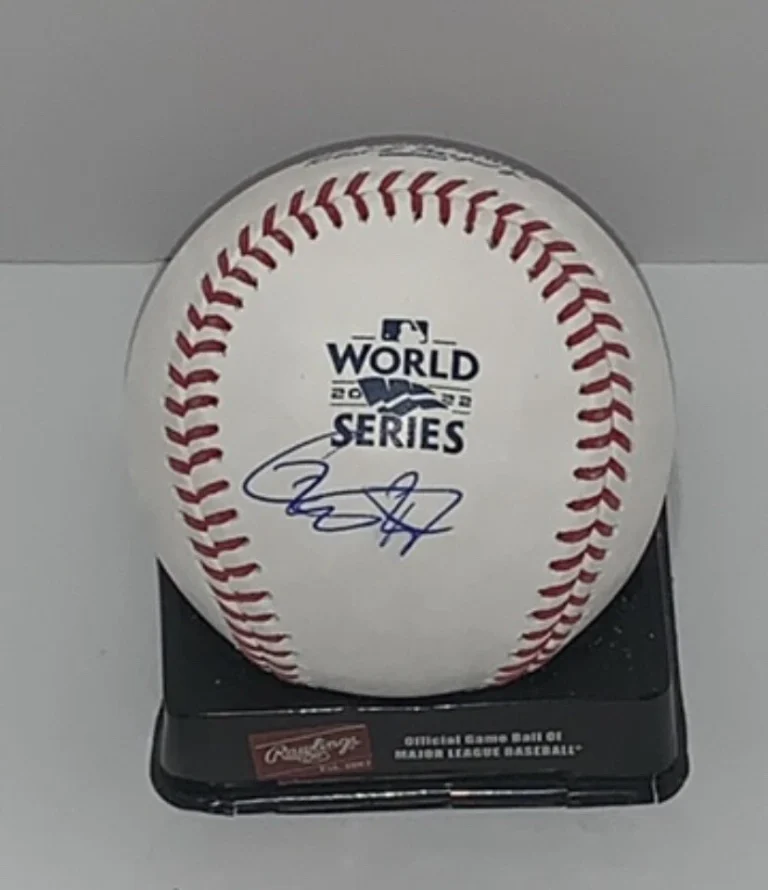GEOFF BLUM SIGNED 2022 WORLD SERIES BASEBALL HOUSTON ASTROS PROOF JSA COA