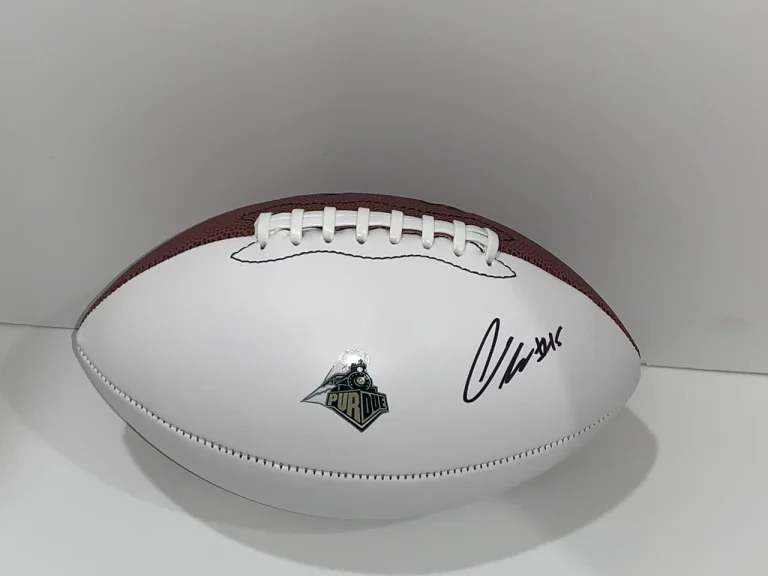CHARLIE JONES SIGNED FOOTBALL PURDUE BOILERMAKERS NFL STAR PROOF JSA COA