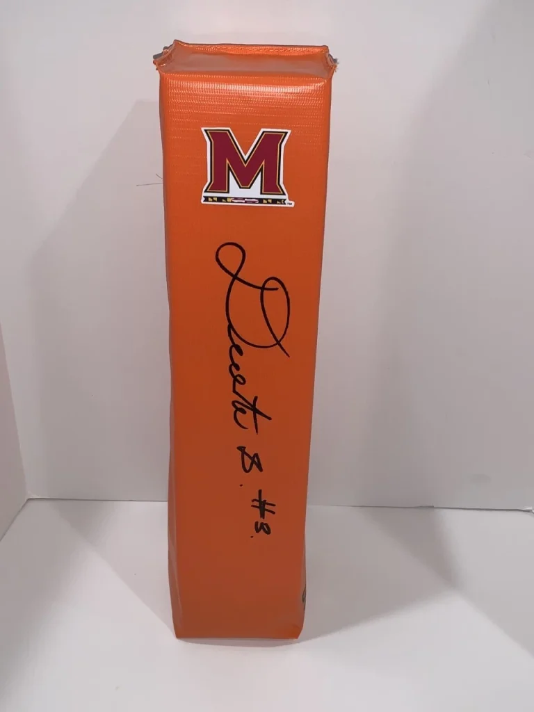 DEONTE BANKS SIGNED TOUCHDOWN PYLON MARYLAND TERRAPINS NFL STAR PROOF JSA COA