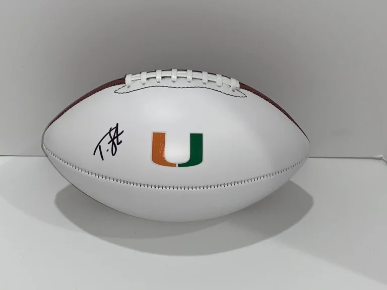 TYRIQUE STEVENSON SIGNED FOOTBALL MIAMI HURRICANES NFL STAR PROOF JSA COA