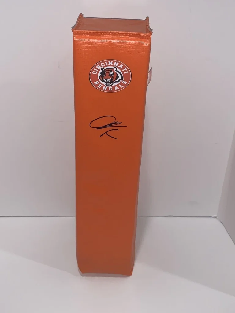 CHAD JOHNSON OCHOCINCO SIGNED TOUCHDOWN PYLON CINCINNATI BENGALS PROOF JSA COA
