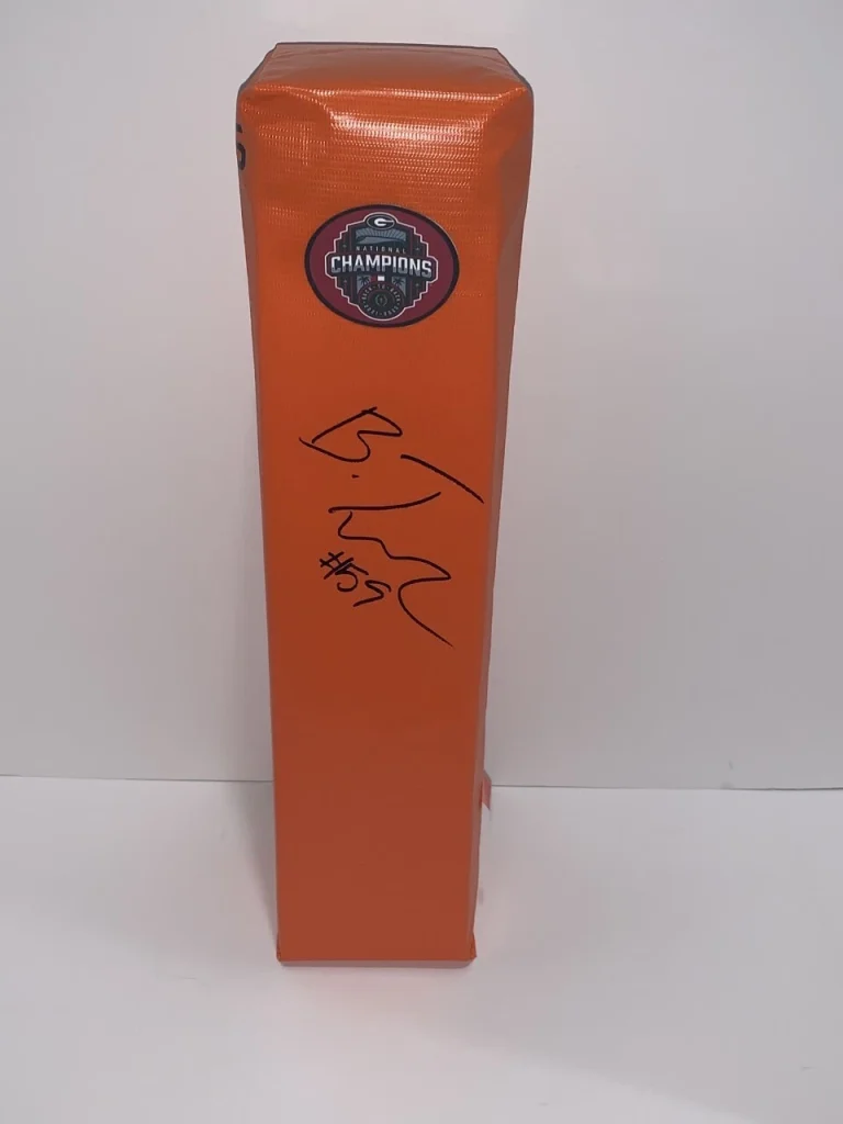 BRODERICK JONES SIGNED TOUCHDOWN PYLON GEORGIA BULLDOGS BCS CHAMPIONS JSA COA