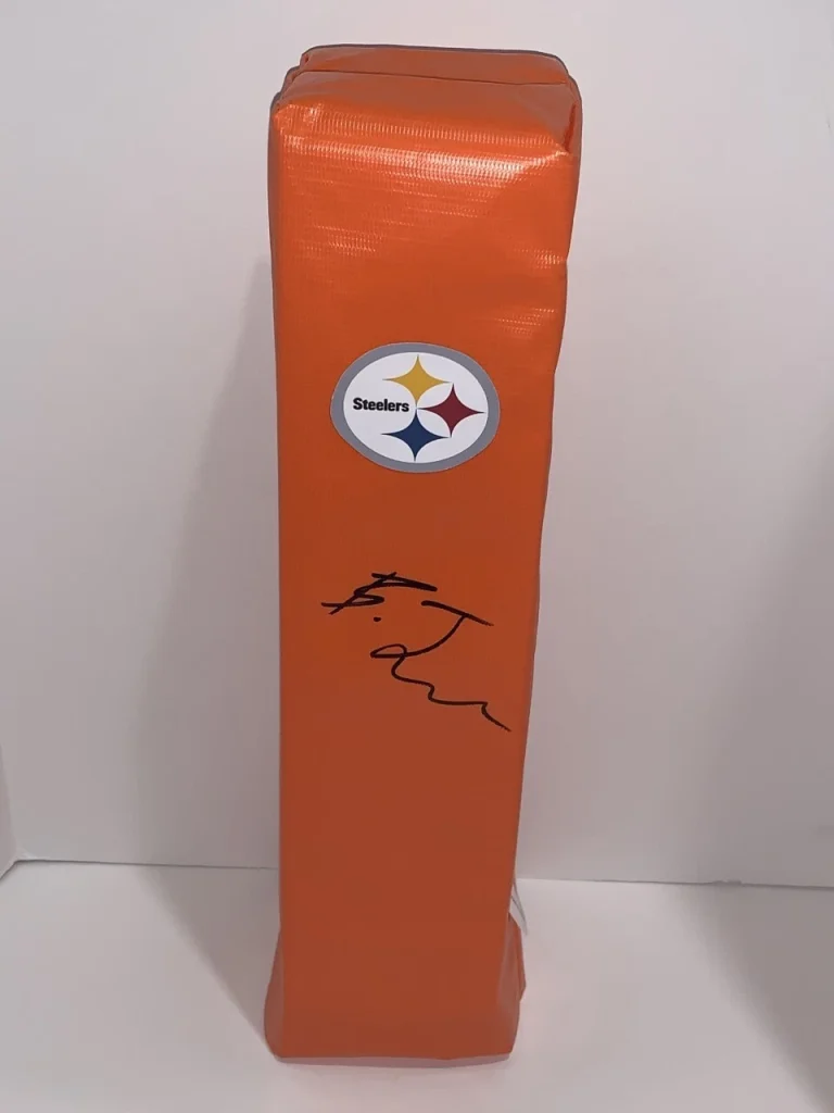 BRODERICK JONES SIGNED TOUCHDOWN PYLON PITTSBURGH STEELERS FOOTBALL JSA COA