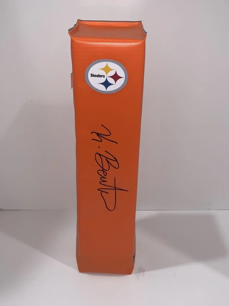 KEEANU BENTON SIGNED TOUCHDOWN PYLON PITTSBURGH STEELERS NFL STAR PROOF JSA COA