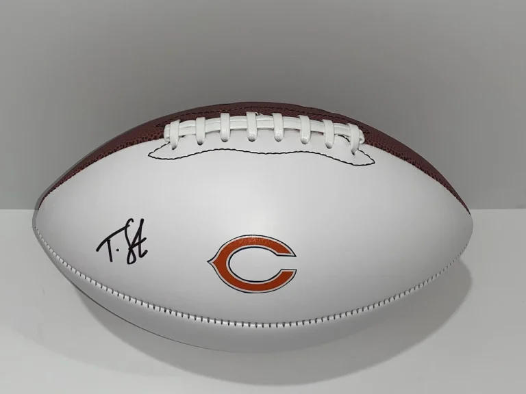 TYRIQUE STEVENSON SIGNED FOOTBALL CHICAGO BEARS NFL STAR PROOF JSA COA