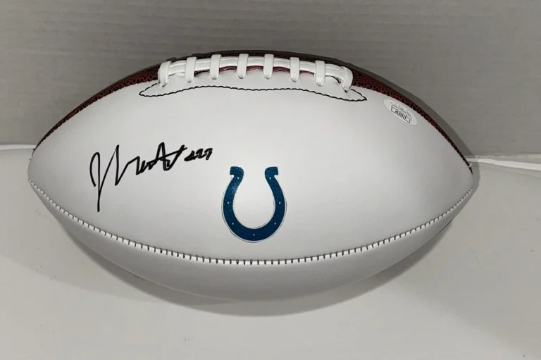 JULIUS BRENTS SIGNED FOOTBALL INDIANAPOLIS COLTS NFL STAR PROOF JSA COA
