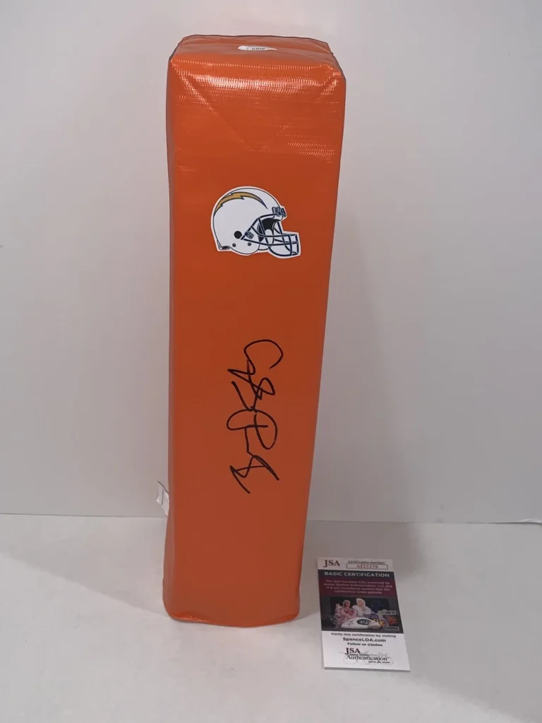 BRANDON STALEY SIGNED TOUCHDOWN PYLON LOS ANGELES CHARGERS FOOTBALL JSA COA