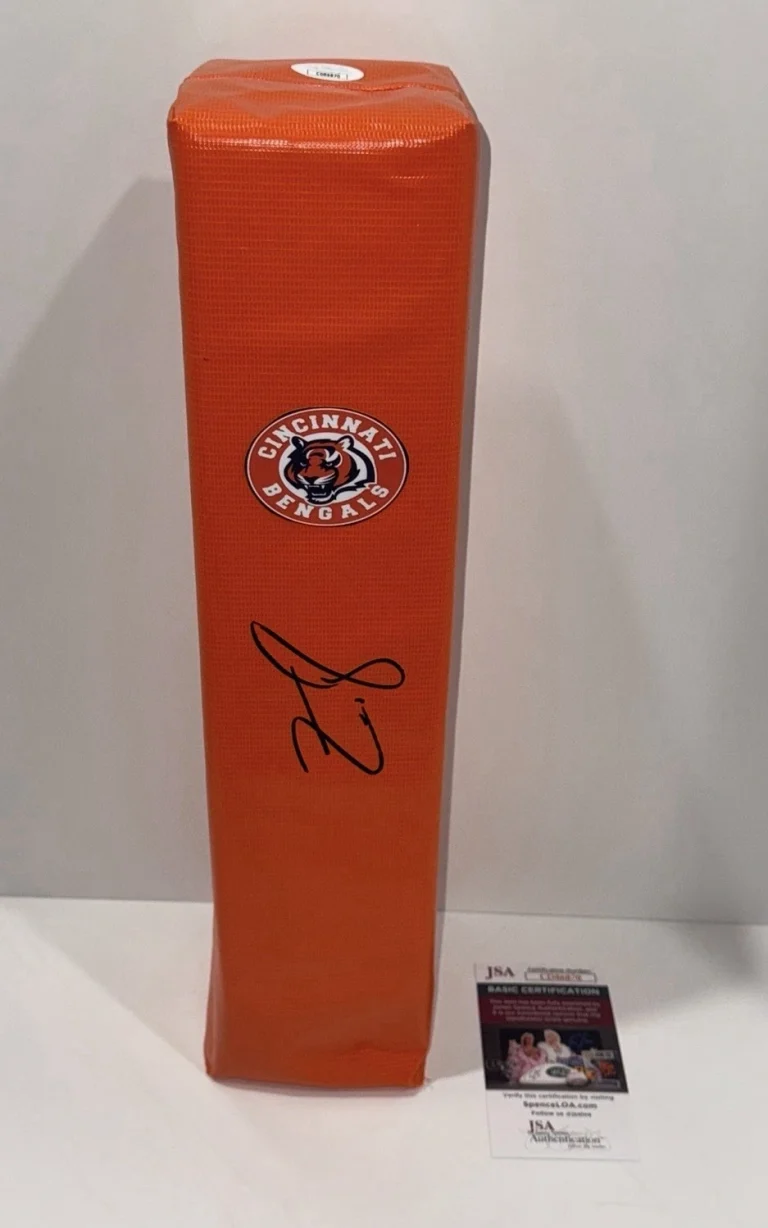 ZAC TAYLOR SIGNED TOUCHDOWN PYLON CINCINNATI BENGALS FOOTBALL JSA COA