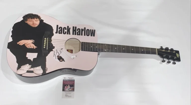 JACK  HARLOW SIGNED CUSTOM ACOUSTIC GUITAR RAPPER FULL SIGNATURE JSA COA