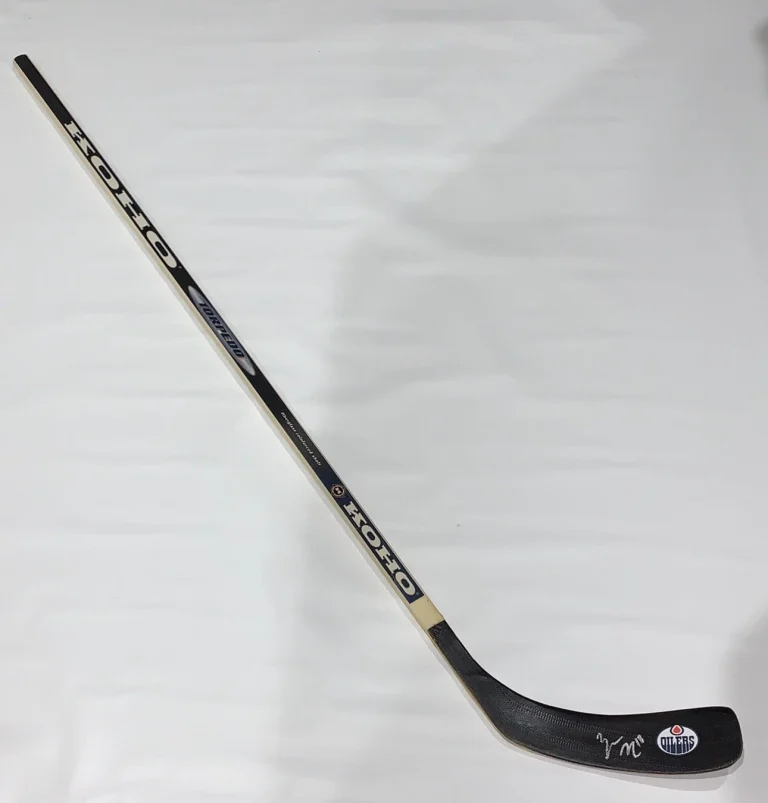 ZACH HYMAN SIGNED HOCKEY STICK EDMONTON OILERS PROOF JSA COA