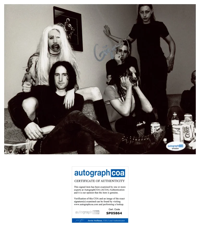 Ginger Fish Signed Autograph 8x10 Photo Rob Zombie & Marilyn Manson Drummer ACOA