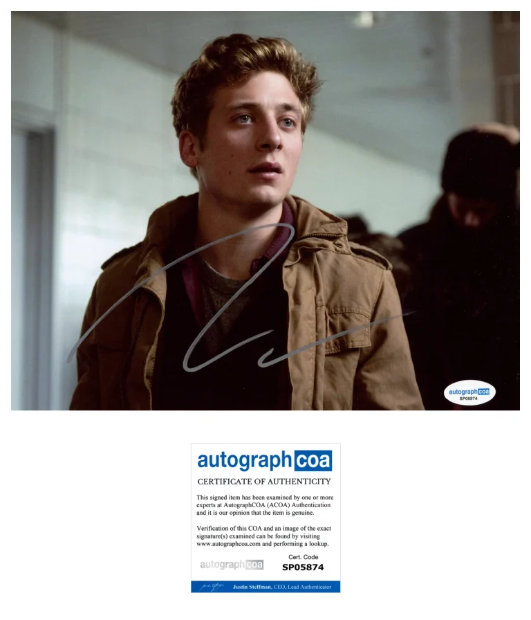 Jeremy Allen White ‘Shameless’ Signed Autograph 8x10 Photo ‘Lip’ ACOA