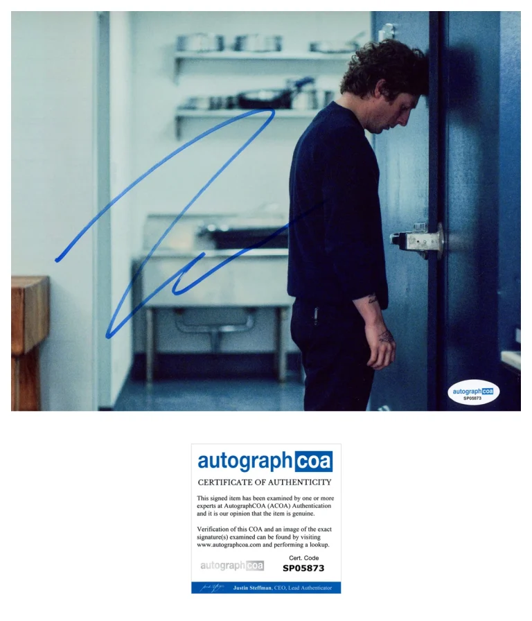 Jeremy Allen White ‘The Bear’ Signed Autograph 8x10 Photo ‘Carmy’ ACOA