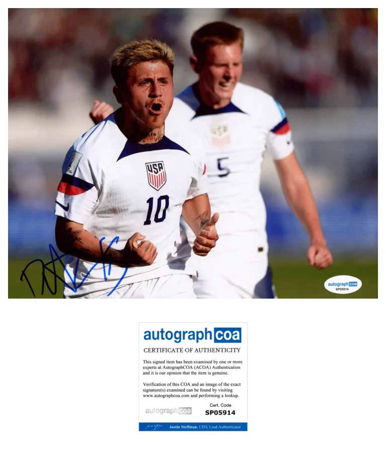 Diego Luna 'USA Men's Soccer' Signed 8x10 Photo ACOA USMNT