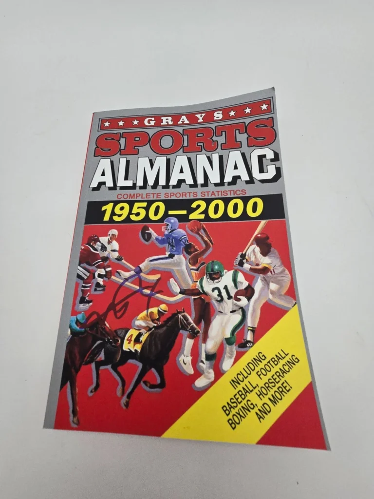 Michael J Fox Signed Grays Sports Almanac Back to the Future Replica JSA Witness