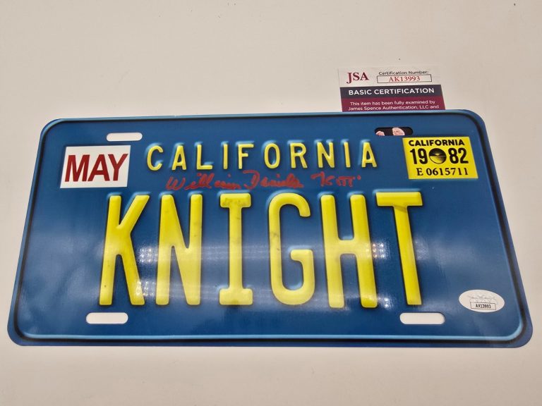 William Daniels Signed Knight Rider KITT License Plate JSA COA Inscribed KITT
