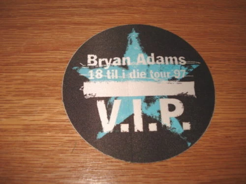 Bryan Adams 18 Till I Die 1997 Tour Backstage Pass