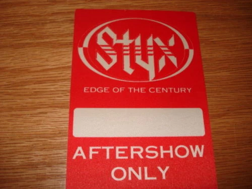 Styx Edge Of The Century Tour Backstage Concert  Pass