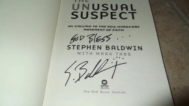 Stephen Baldwin The Unusual Suspects 1st  HB  Autographed Signed  Book