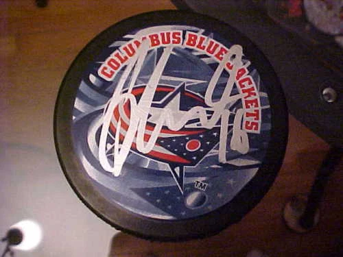 COLUMBUS BLUE JACKETS DERICK BRASSARD SIGNED PUCK