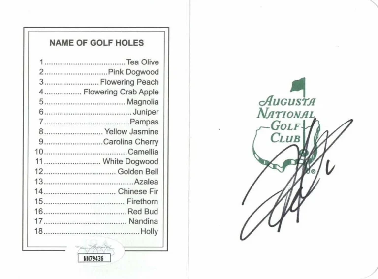 HIDEKI MATSUYAMA SIGNED AUTOGRAPH AUGUSTA NATIONAL SCORECARD - MASTERS CHAMP JSA