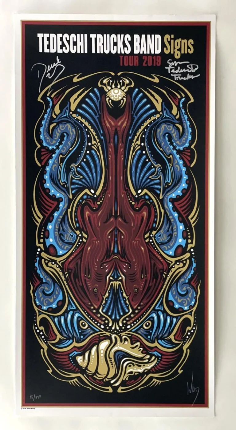 SUSAN TEDESCHI & DEREK TRUCKS SIGNED AUTOGRAPH 12X24 CONCERT 2019 TOUR POSTER