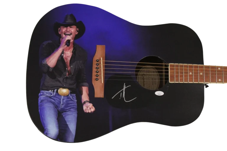 TIM MCGRAW SIGNED AUTOGRAPH CUSTOM GIBSON EPIPHONE GUITAR A PLACE IN THE SUN JSA