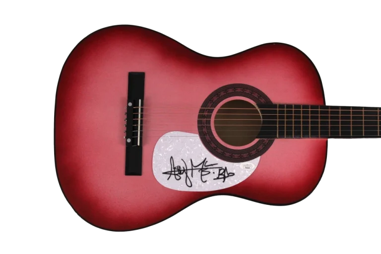 ASHLEY MCBRYDE SIGNED AUTOGRAPH FULL SIZE PINK ACOUSTIC GUITAR - NEVER WILL JSA