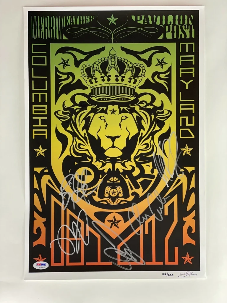 O.A.R. OAR BAND SIGNED AUTOGRAPH 12X18 CONCERT TOUR POSTER COLUMBIA 8/10/12  PSA