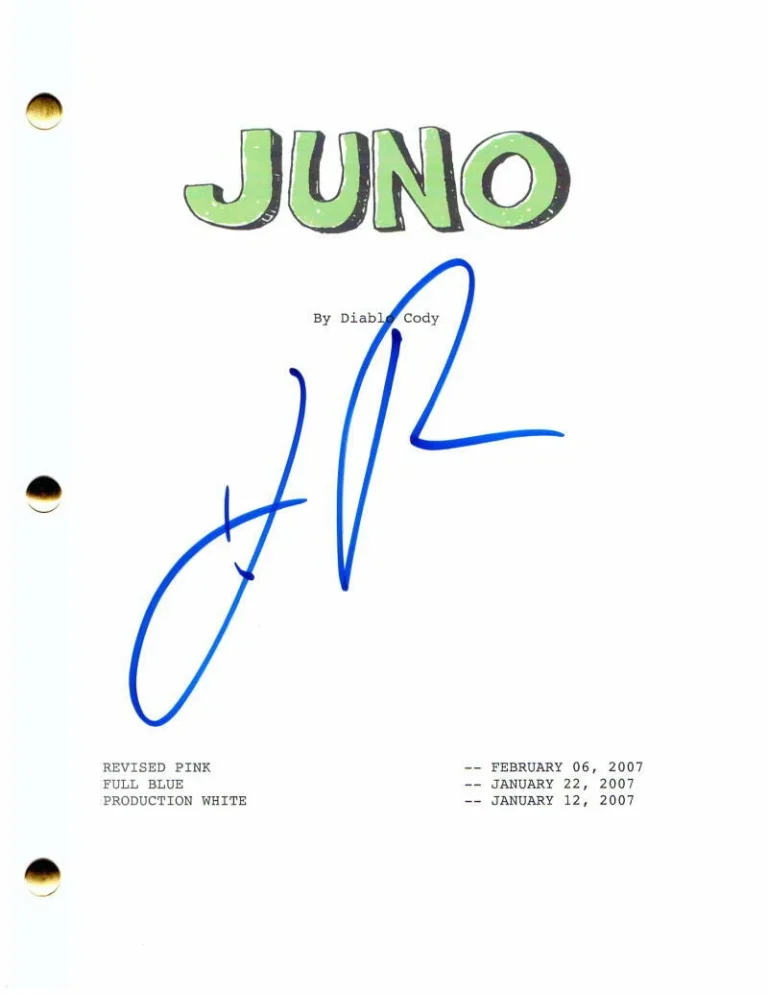 JASON REITMAN SIGNED AUTOGRAPH JUNO FULL MOVIE SCRIPT JASON BATEMAN ELLIOTT PAGE