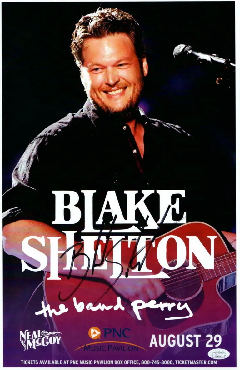 BLAKE SHELTON SIGNED AUTOGRAPH 11X17 CONCERT TOUR POSTER COUNTRY MUSIC STAR JSA