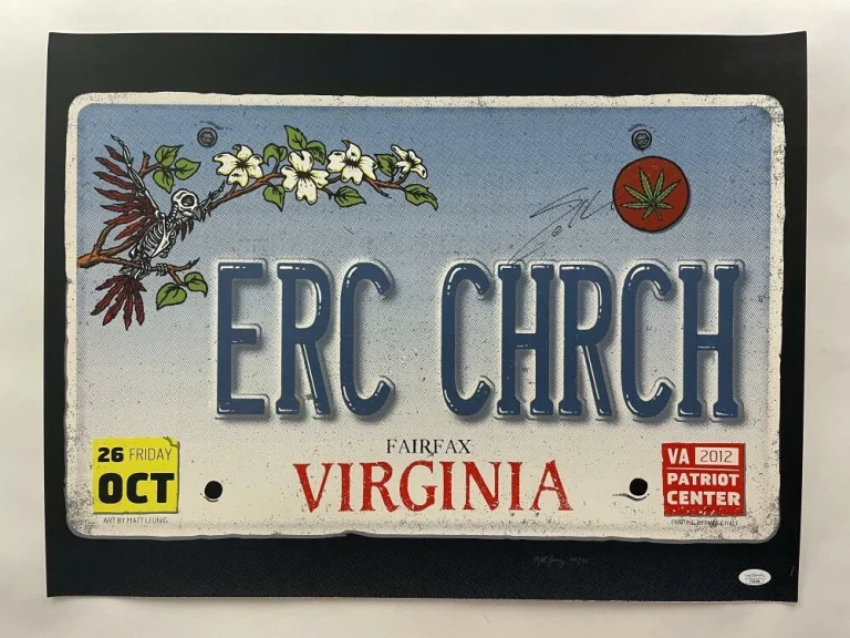ERIC CHURCH SIGNED AUTOGRAPH 18X24 CONCERT TOUR POSTER - FAIRFAX VA 10/26/12 JSA