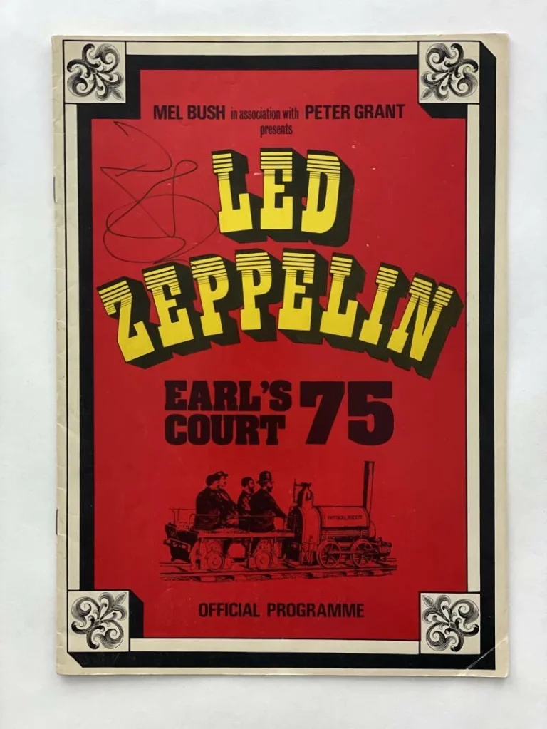 ROBERT PLANT SIGNED AUTOGRAPH 1975 LED ZEPPELIN CONCERT TOUR PROGRAM - RARE JSA