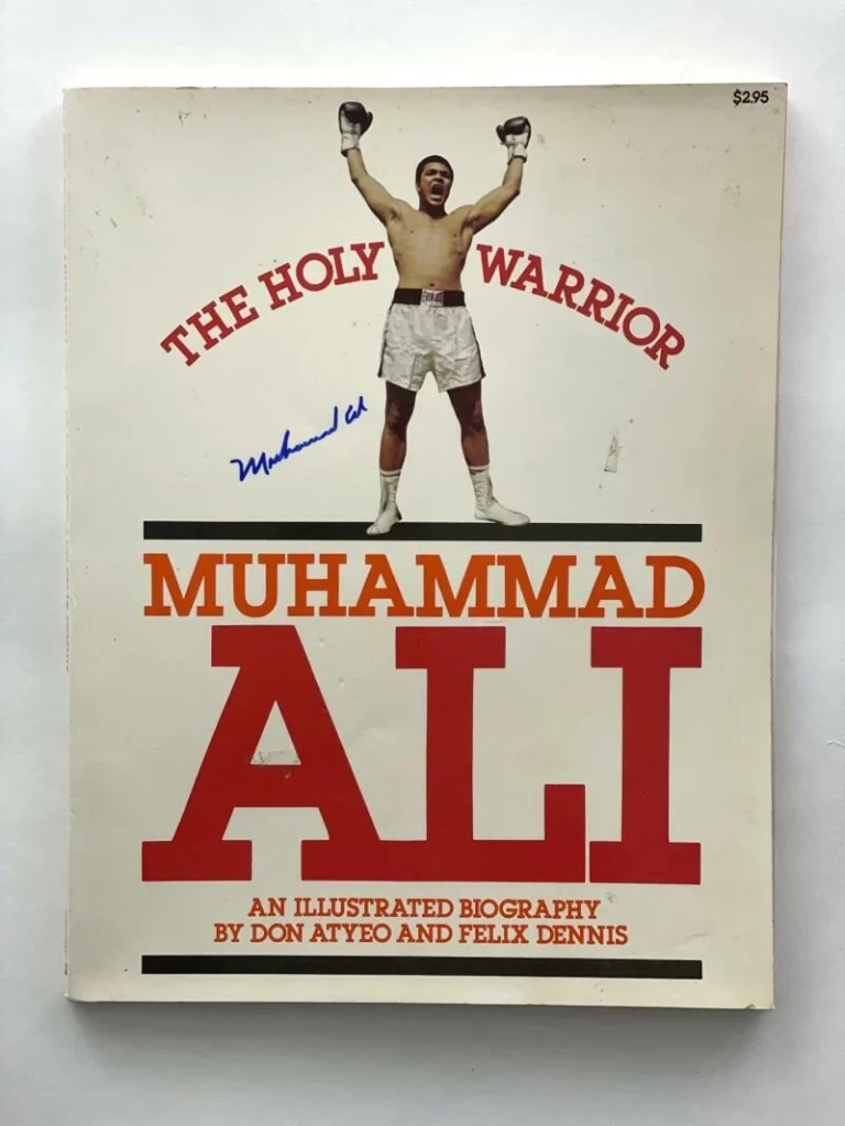 MUHAMMAD ALI SIGNED AUTOGRAPH THE HOLY WARRIOR BOOK - CASSIUS CLAY RARE! W/ BAS