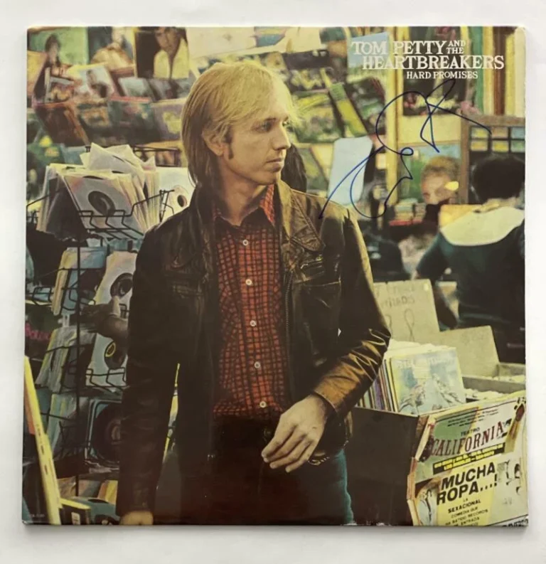 TOM PETTY HEARTBREAKERS SIGNED AUTOGRAPH ALBUM VINYL RECORD - HARD PROMISES JSA