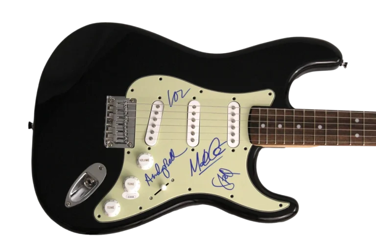 RIDE BAND (x4) SIGNED AUTOGRAPH FS B FENDER ELECTRIC GUITAR LOZ COLBERT +3  JSA