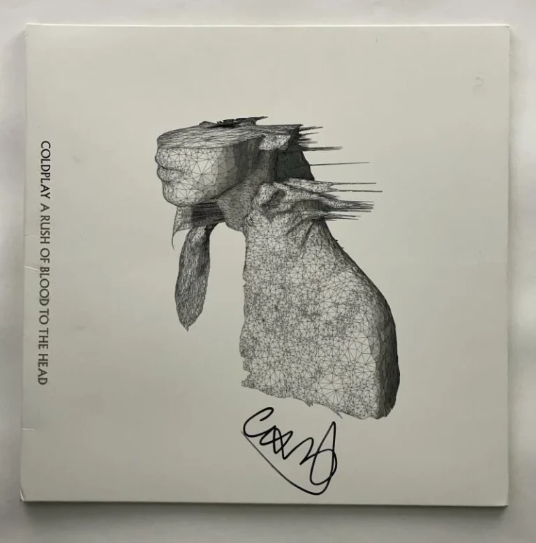 CHRIS MARTIN SIGNED AUTOGRAPH ALBUM VINLY RECORD A RUSH OF BLOOD TO THE HEAD JSA