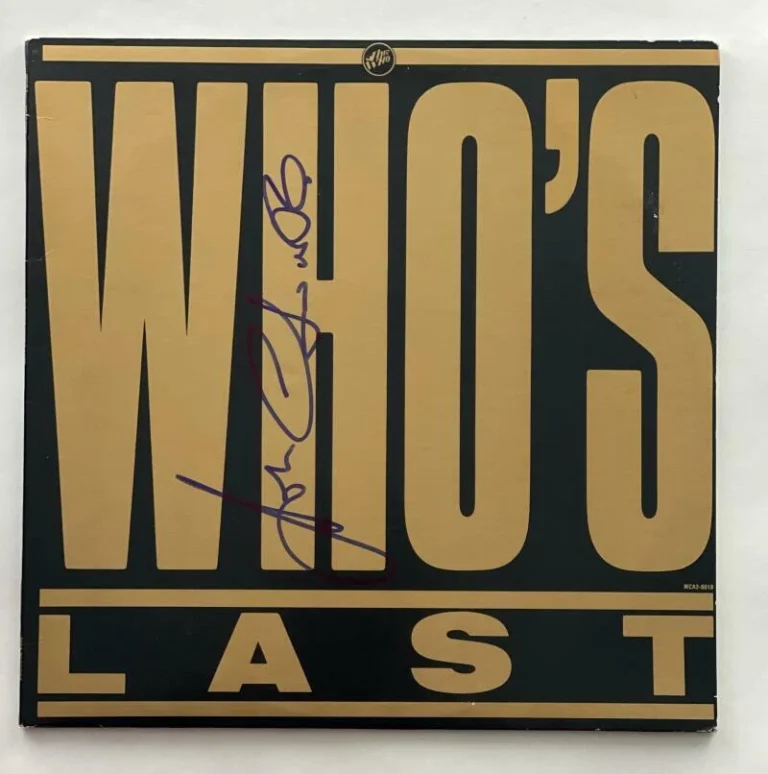 JOHN ENTWISTLE SIGNED AUTOGRAPH ALBUM VINYL RECORD - WHO'S LAST VERY RARE BAS