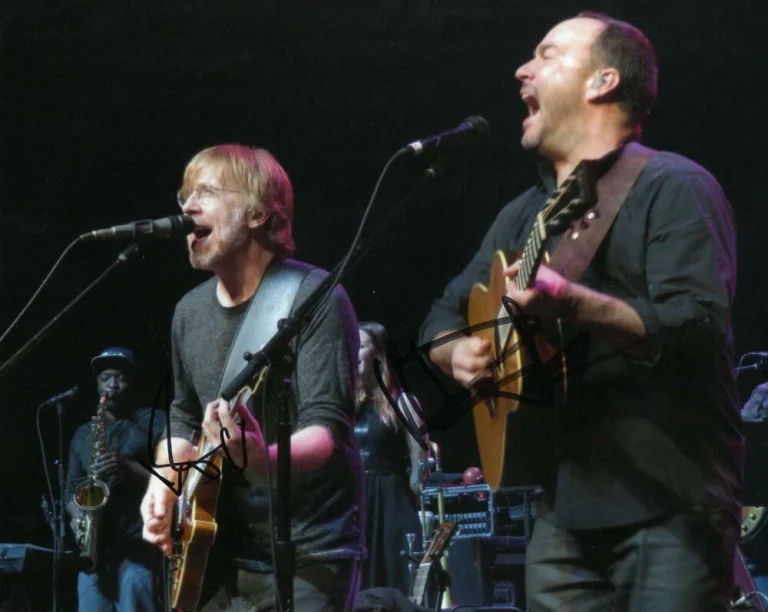 TREY ANASTASIO & DAVE MATTHEWS SIGNED AUTOGRAPH 8x10 PHOTO - PHISH, BAND W/ JSA