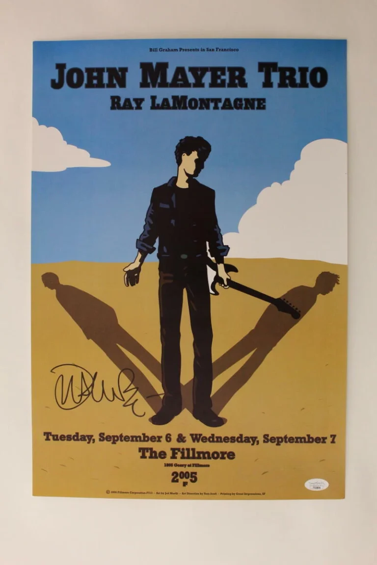 JOHN MAYER SIGNED AUTOGRAPH 13X19 CONCERT TOUR POSTER - TRIO FILLMORE 2005 JSA