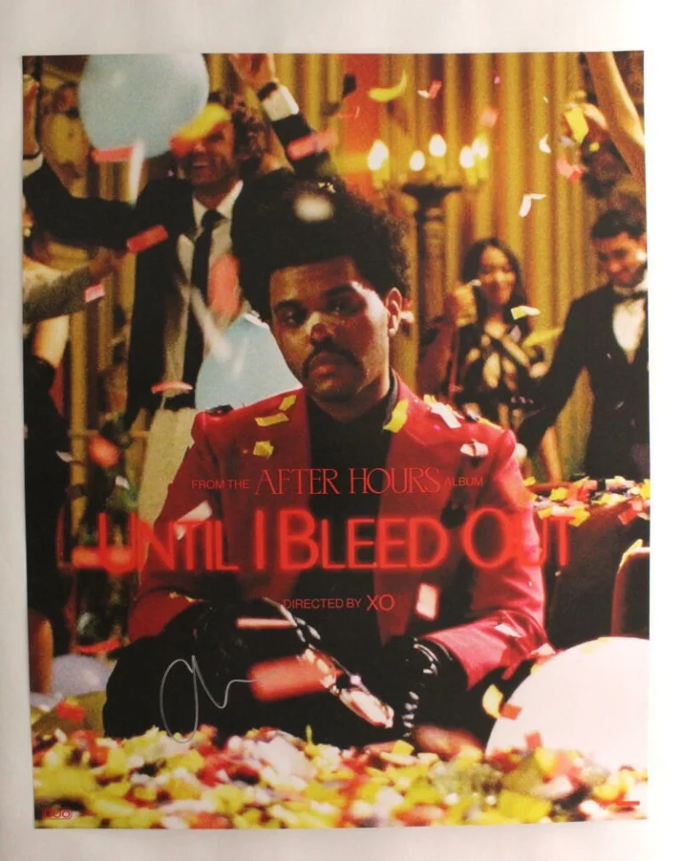 THE WEEKND SIGNED AUTOGRAPH 24X30 CONCERT TOUR POSTER - UNTIL I BLEED OUT, RARE!