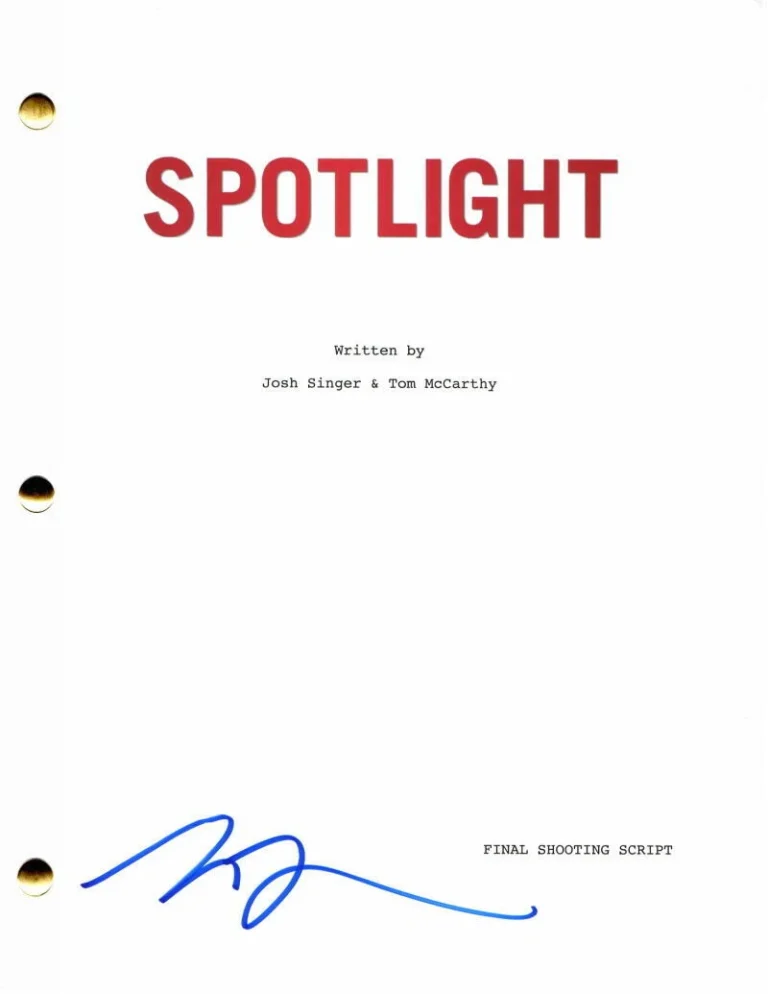 TOM MCCARTHY SIGNED AUTOGRAPH SPOTLIGHT FULL MOVIE SCRIPT - UP, 13 REASONS WHY
