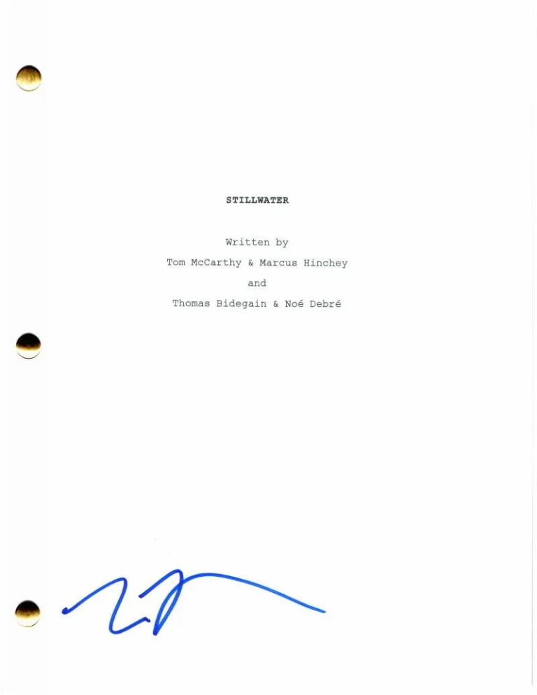 TOM MCCARTHY SIGNED AUTOGRAPH STILLWATER FULL MOVIE SCRIPT - STARRING MATT DAMON