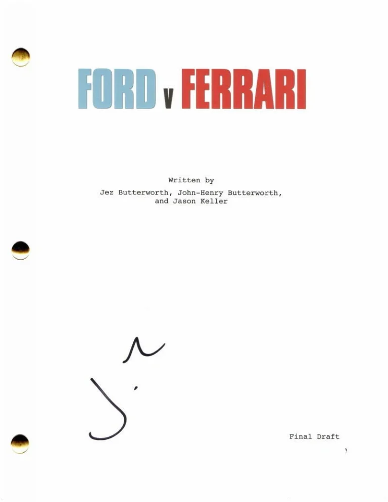 JON BERNTHAL SIGNED AUTOGRAPH FORD V FERRARI FULL MOVIE SCRIPT - CHRISTIAN BALE