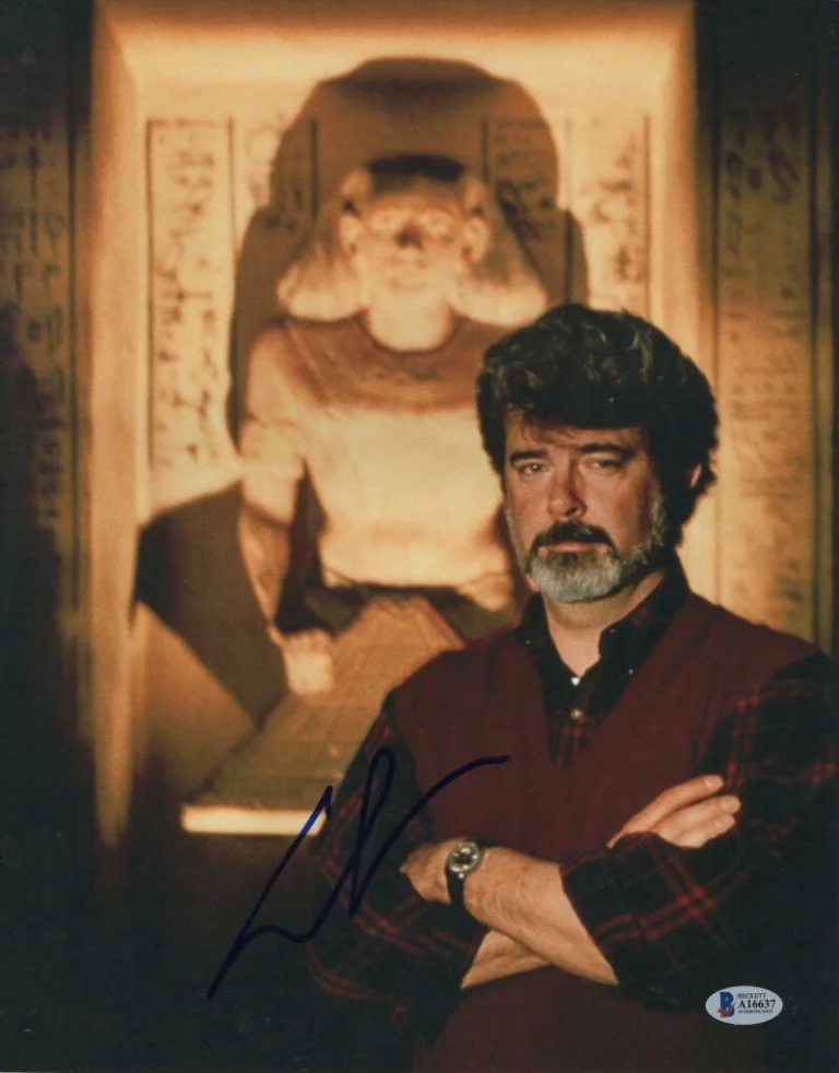 GEORGE LUCAS SIGNED AUTOGRAPH 11x14 PHOTO - INDIANA JONES, STAR WARS CREATOR BAS