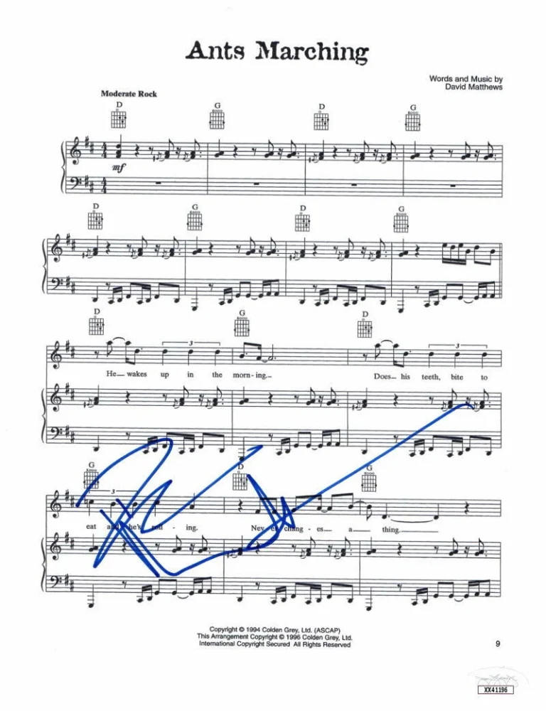 DAVE MATTHEWS SIGNED AUTOGRAPH 