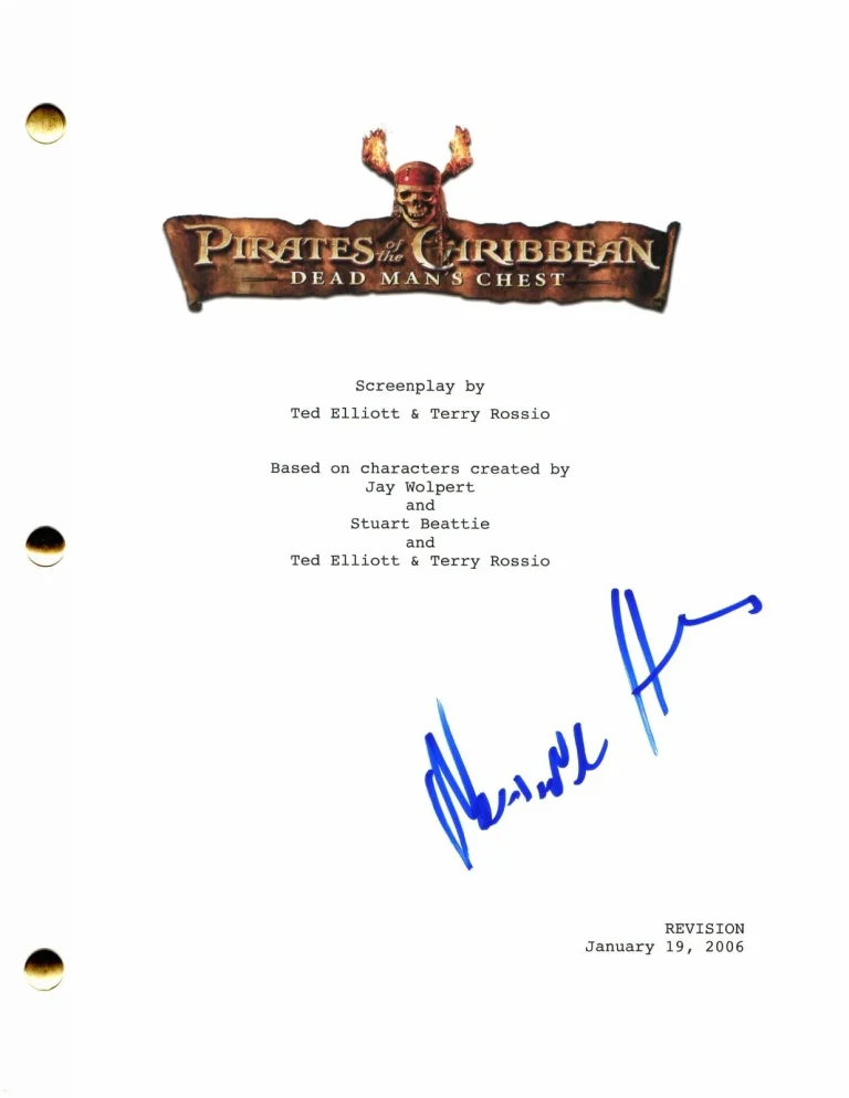 NAOMIE HARRIS SIGNED AUTOGRAPH PIRATES OF THE CARIBBEAN MOVIE SCRIPT - TIA DALMA