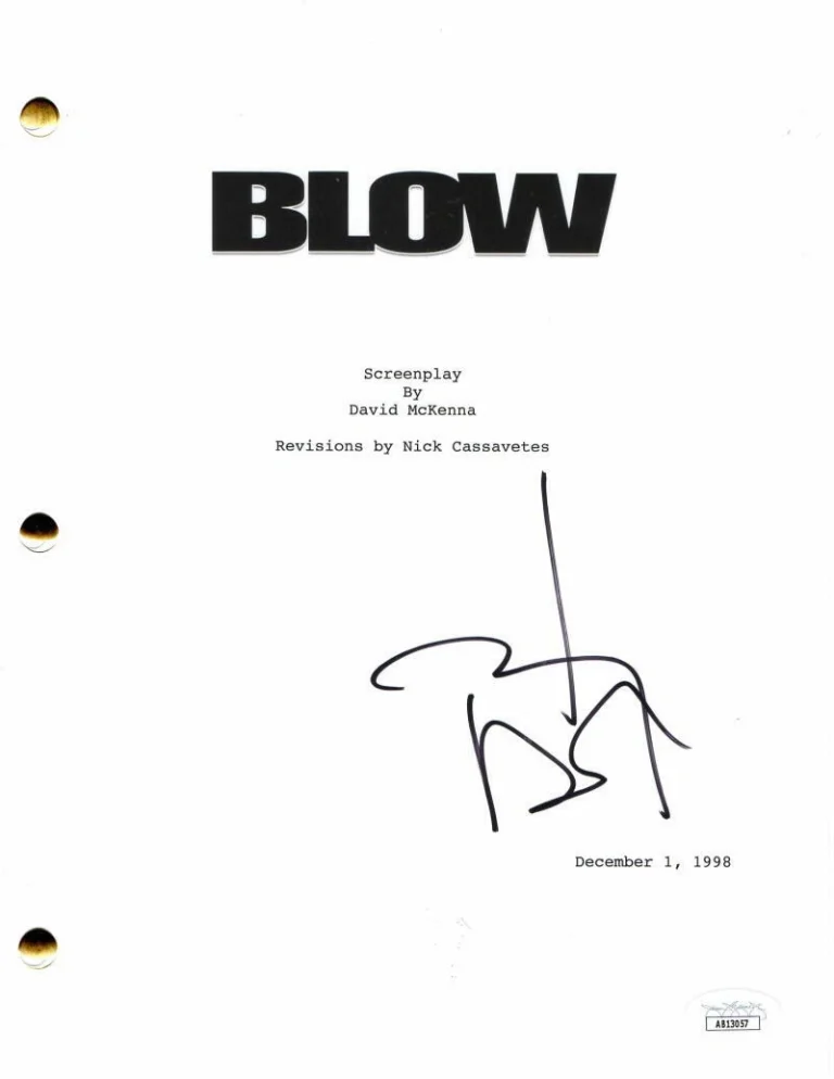 JOHNNY DEPP SIGNED AUTOGRAPH BLOW FULL MOVIE SCRIPT - W/ PENELOPE CRUZ JSA COA