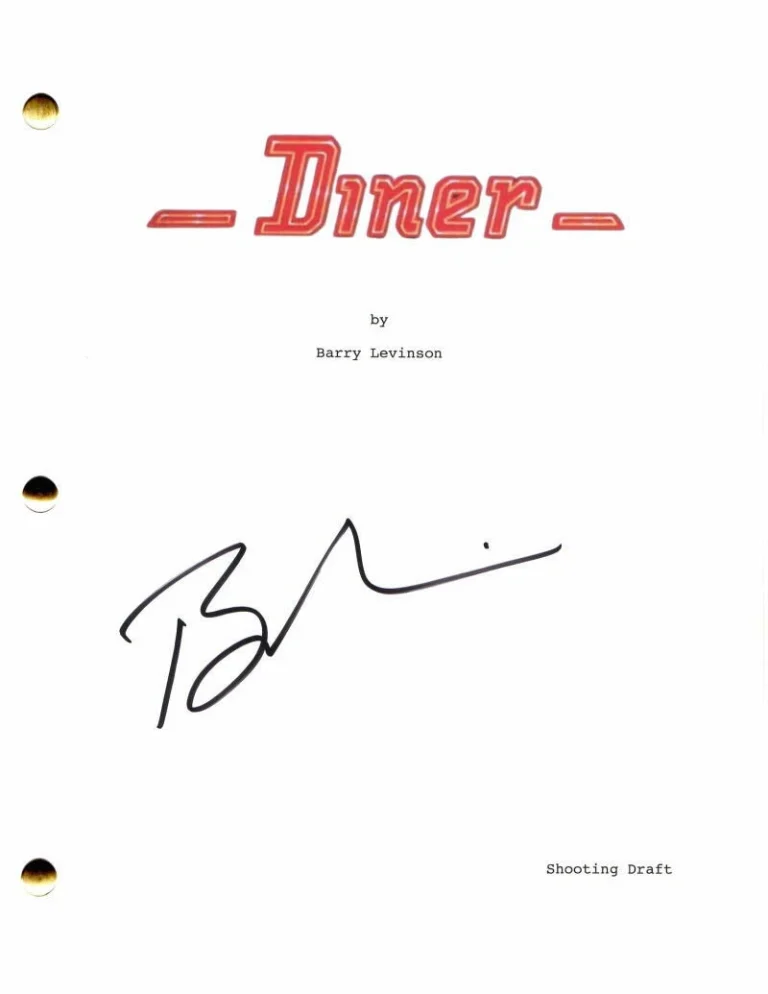 BARRY LEVINSON SIGNED AUTOGRAPH DINER FULL MOVIE SCRIPT - STARRING KEVIN BACON